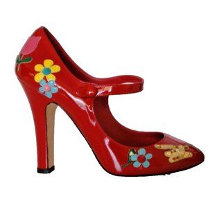 DOLCE&GABBANA Designer Pumps, IT-40 US-8.5, black, amazing artwork, new, Italy